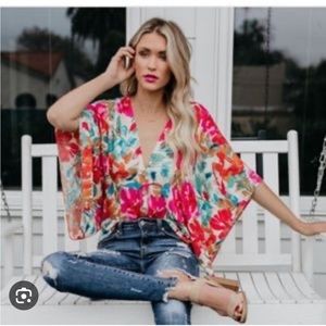 Olivaceous floral blouse from vici